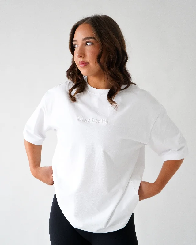 WARMUP T-SHIRT- White-- Zippered Front Buttoned Front Snap Front