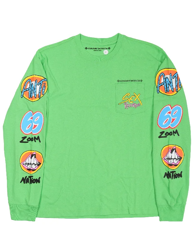 Matty Boy 'Sex Records' L/S T-Shirt-- Zippered Front Buttoned Front Snap Front
