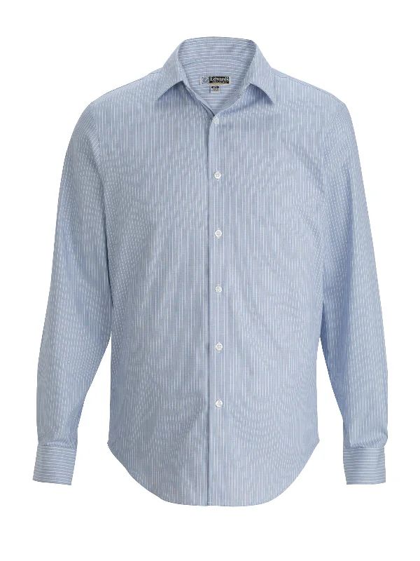 Men's Wrinkle Free Spread Collar Shirt-- Front Pockets Side Pockets Patch Pockets
