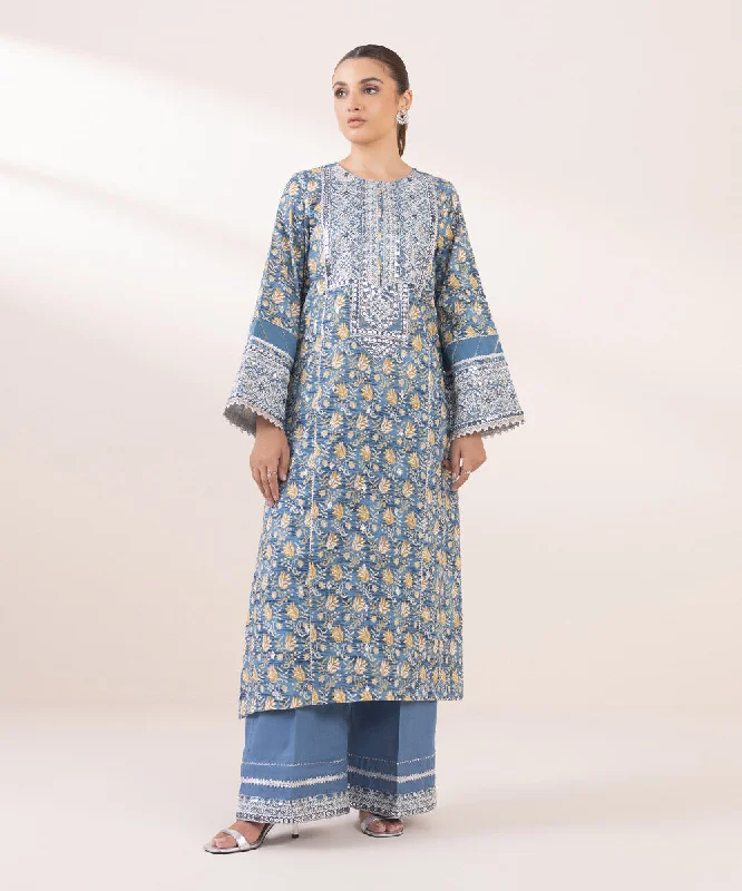 Embroidered Khaddar Shirt-- Collared Crew Neck Turtle Neck