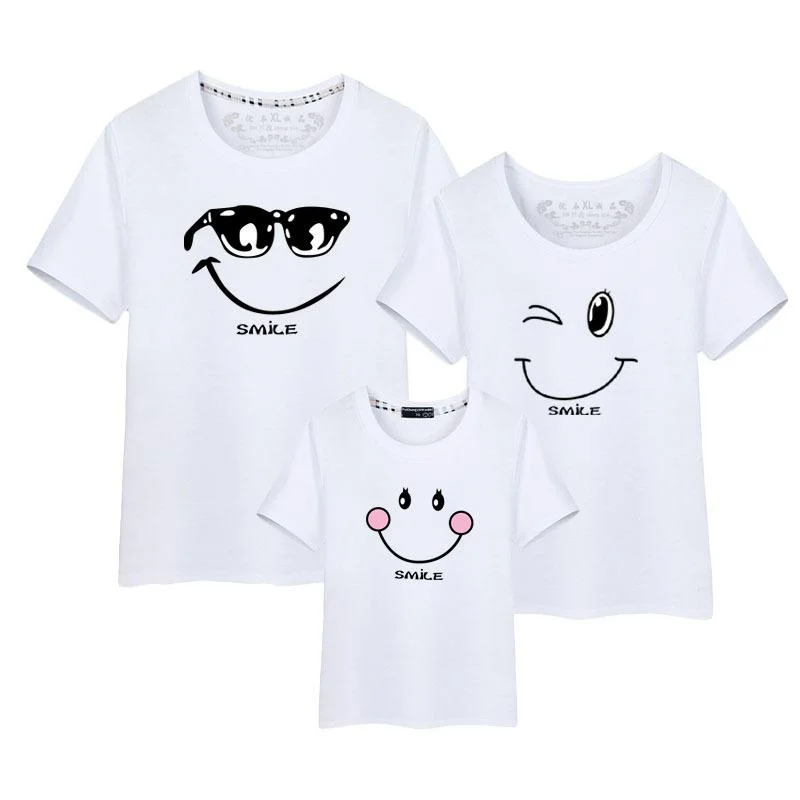 Family Matching Smile T-Shirt-- Polka Dot Checkered Tartan