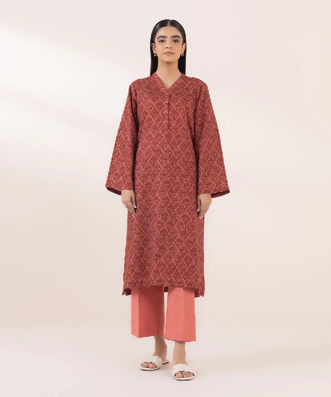 Printed Light Khaddar Shirt-- Chenille Blend Fleece Blend Nylon Blend