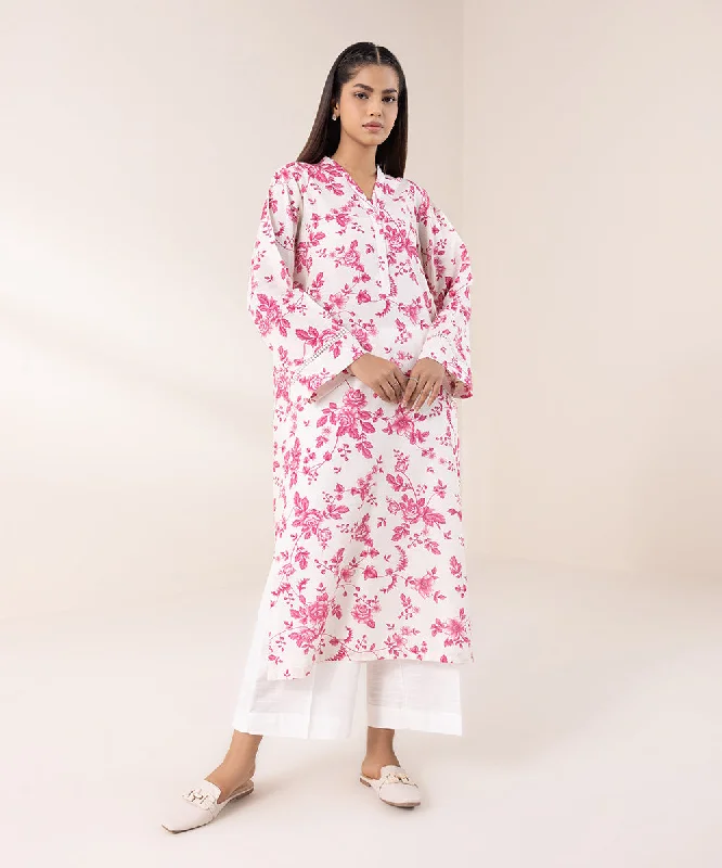 Printed Light Khaddar Shirt-- Chenille Blend Fleece Blend Nylon Blend