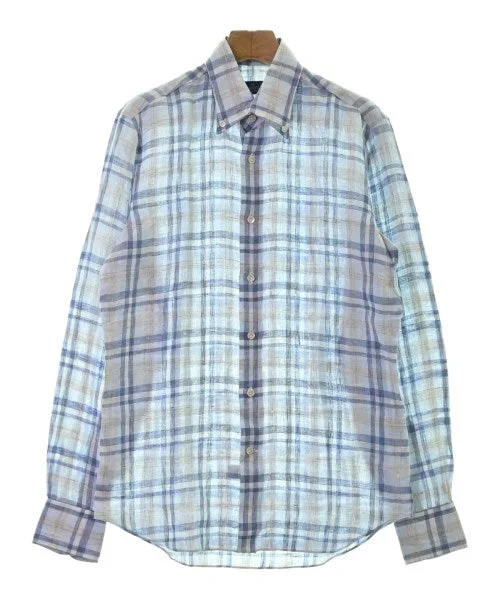 ALESSANDRO GHERARDI Casual shirts-- Houndstooth Herringbone Solid
