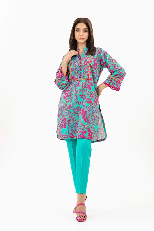 1 Pc Printed Silver Lawn Shirt -- Real Fur Shearling Chenille