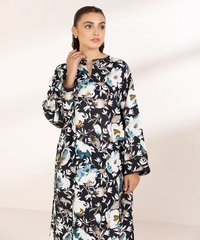 Printed Light Khaddar Shirt-- Cozy Warm Stylish