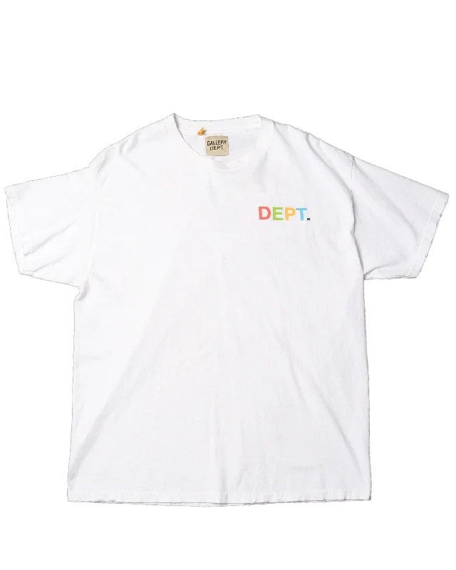 Rainbow Logo T-Shirt-- Ribbed Striped Patterned