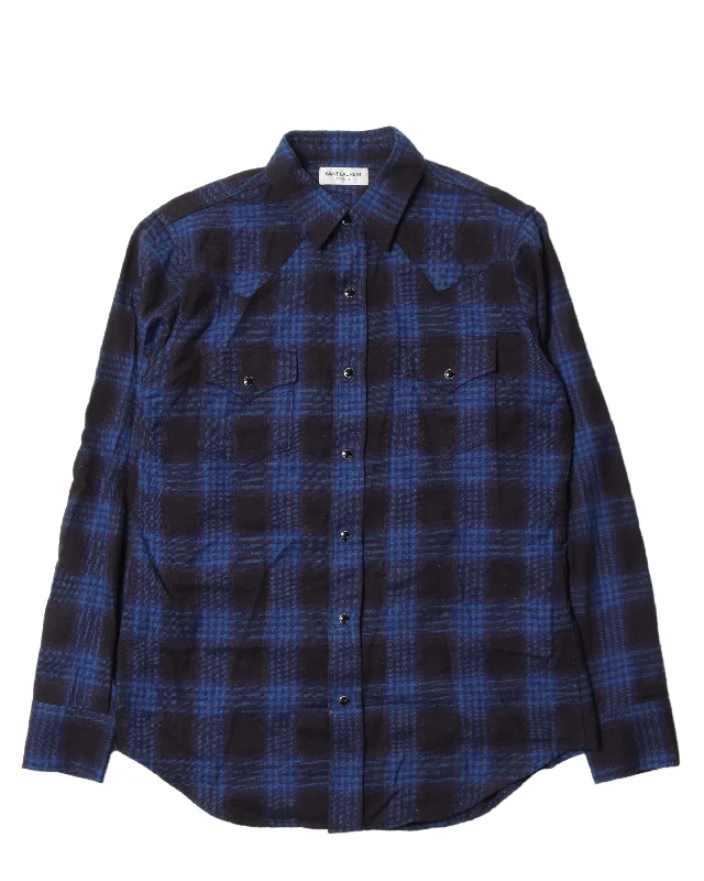 Plaid Western Shirt-- Sequined Glittery Shiny