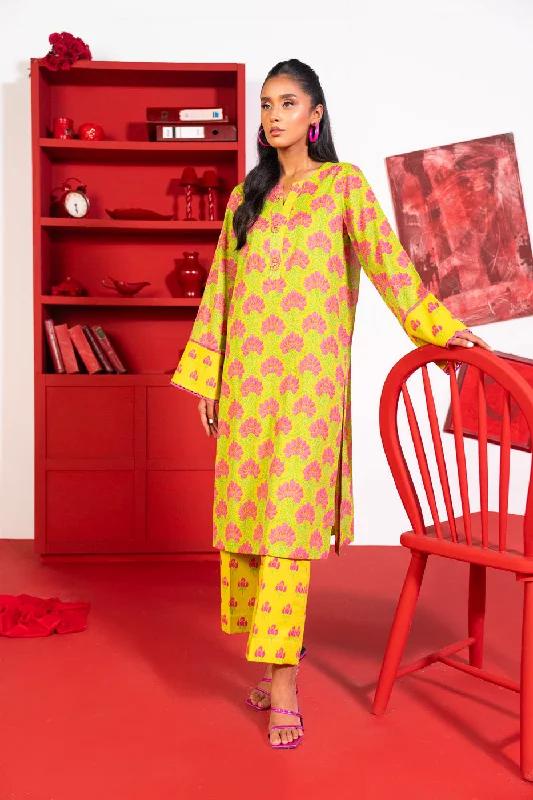 2 Pc Printed Lawn Shirt With Cambric Trouser-- Terry Blend Velvet Blend Canvas Blend