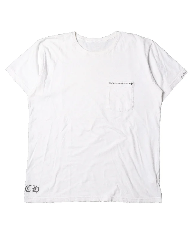 Mini Logo Pocket T-Shirt White-- Mesh Fabric Canvas Fabric Denim Fabric