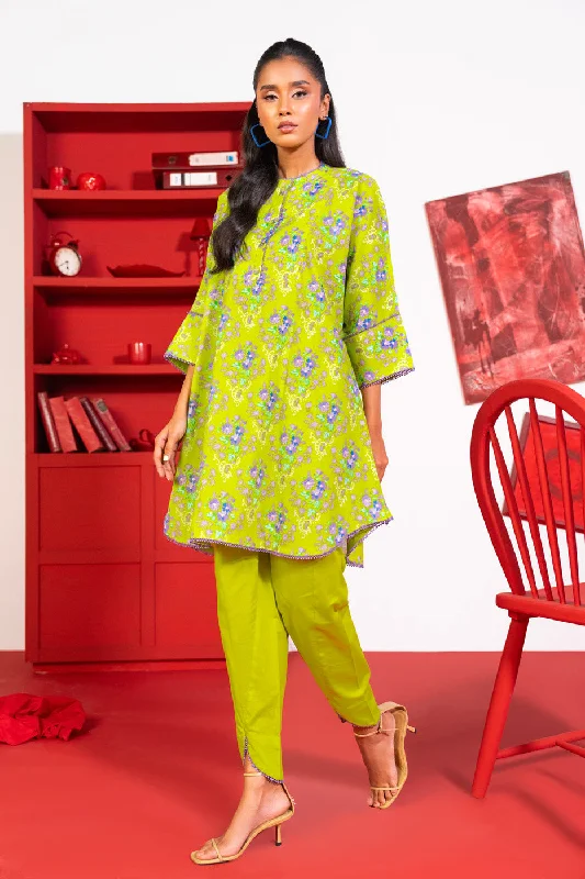 1 Pc Printed Lawn Shirt-- Elasticated Padded Insulated