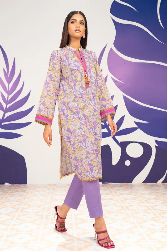 1 Pc Printed Cambric Shirt -- Zippered Buttoned Snapped