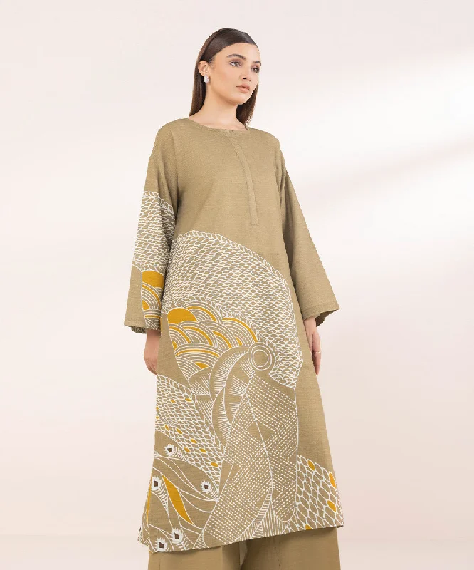 Printed Khaddar Shirt-- Jersey Fabric Tulle Fabric Batik Fabric