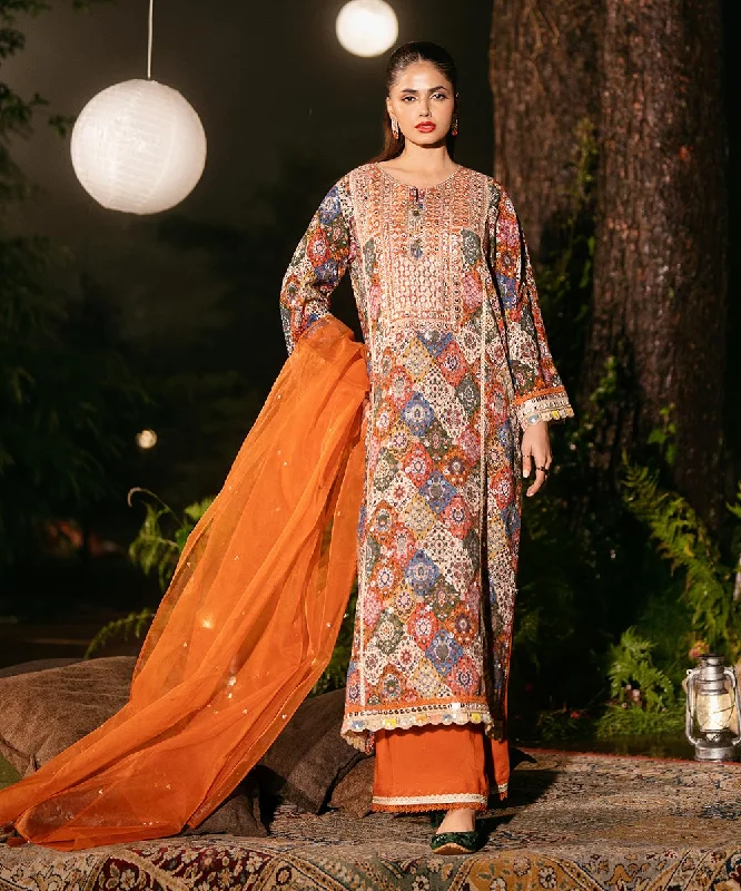 Embroidered Khaddar Shirt-- Knit Fabric Woven Fabric Fleece Fabric