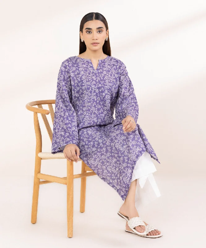 Printed Khaddar Shirt-- Ribbed T-Shirt High Neck Heavyweight