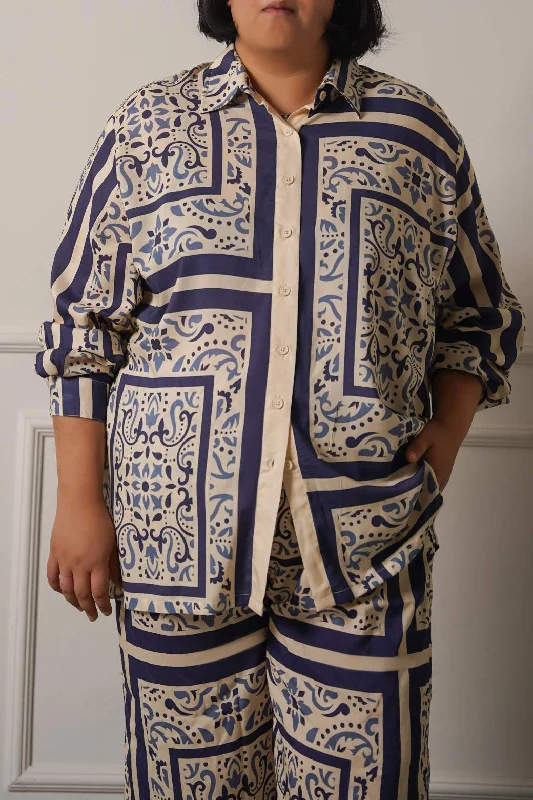 CURVE PORCELAIN PRINTED SHIRT-- Terry Blend Velvet Blend Canvas Blend