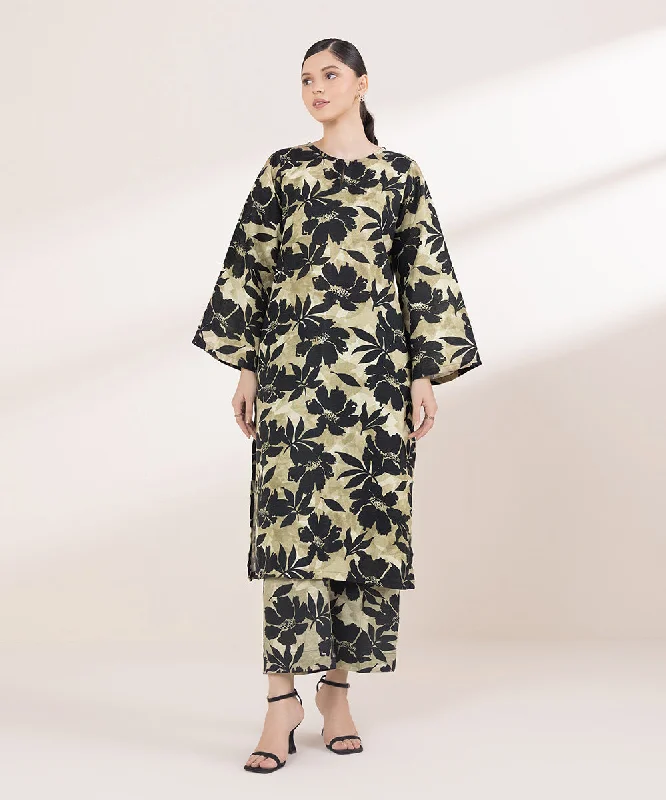 Printed Khaddar Shirt-- Modern Contemporary Chic