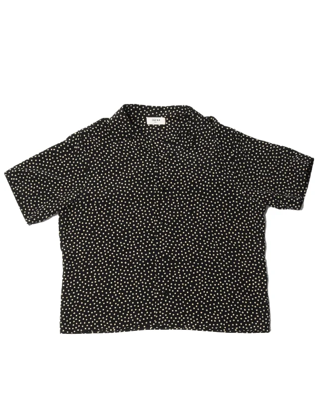 Silk Polka-Dot Shirt-- Striped Floral Plaid