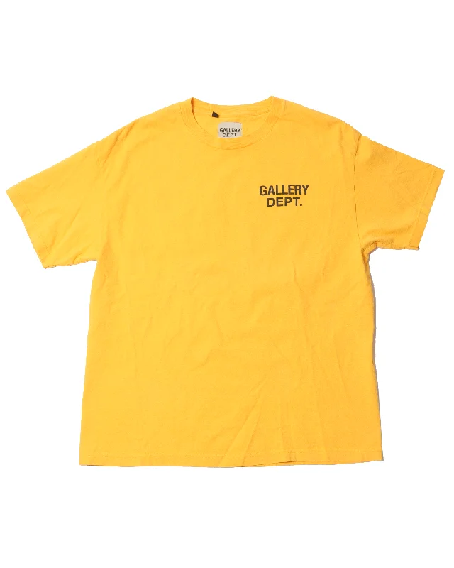 Yellow Classic Logo T-Shirt-- Thin T-Shirt Open Front Quick Dry