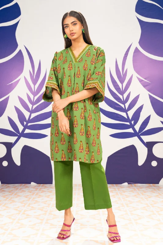 1 Pc Printed Cambric Shirt -- Mesh Blend Leather Blend Suede Blend
