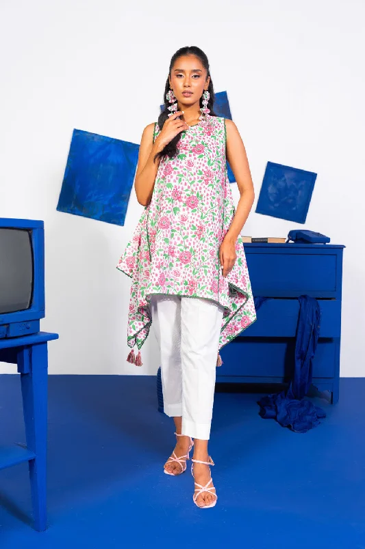 1 Pc Printed Lawn Shirt-- Collared Crew Neck Turtle Neck