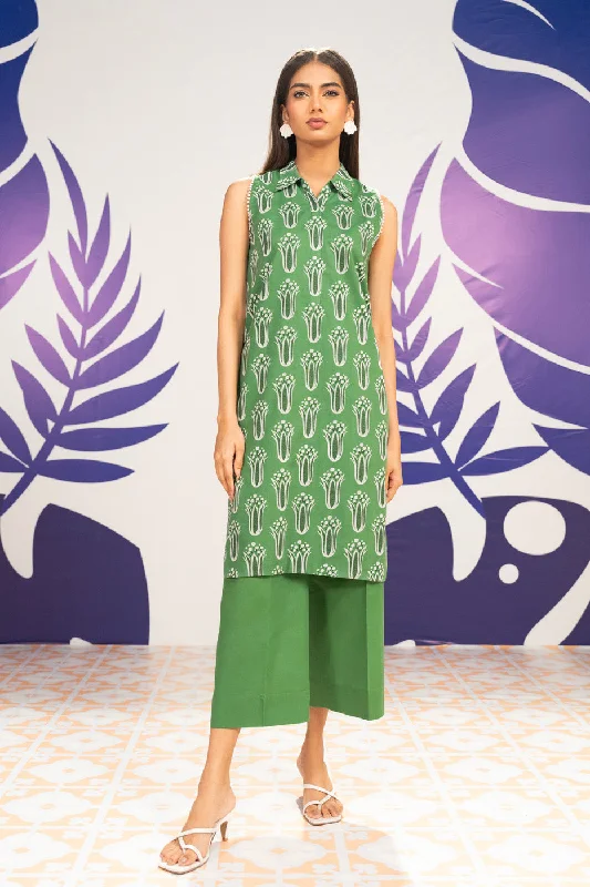 1 Pc Printed Cambric Shirt -- Graphic Embroidered Appliqued
