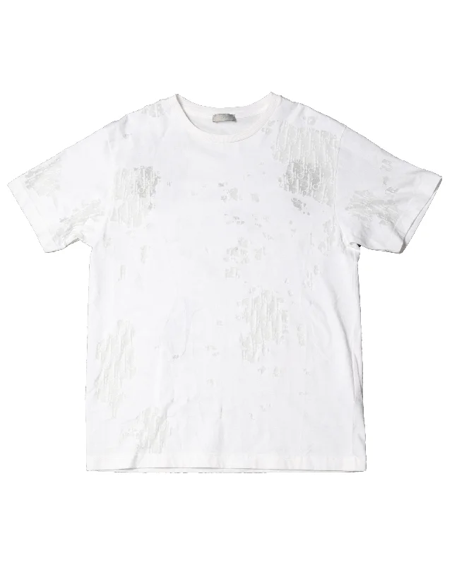 Monogram Mixed Mesh T-Shirt-- Layered Multi-layer Single Layer