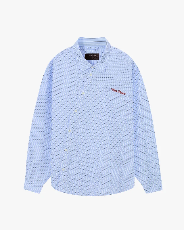 DALI SHIRT BLUE-- Handmade Hand-knitted Hand-woven