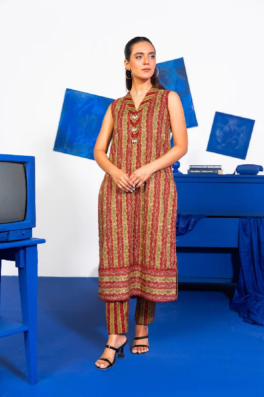 2 Pc Printed Lawn Shirt With Cambric Trouser-- Cashmere Blend Cotton Blend Poly Blend