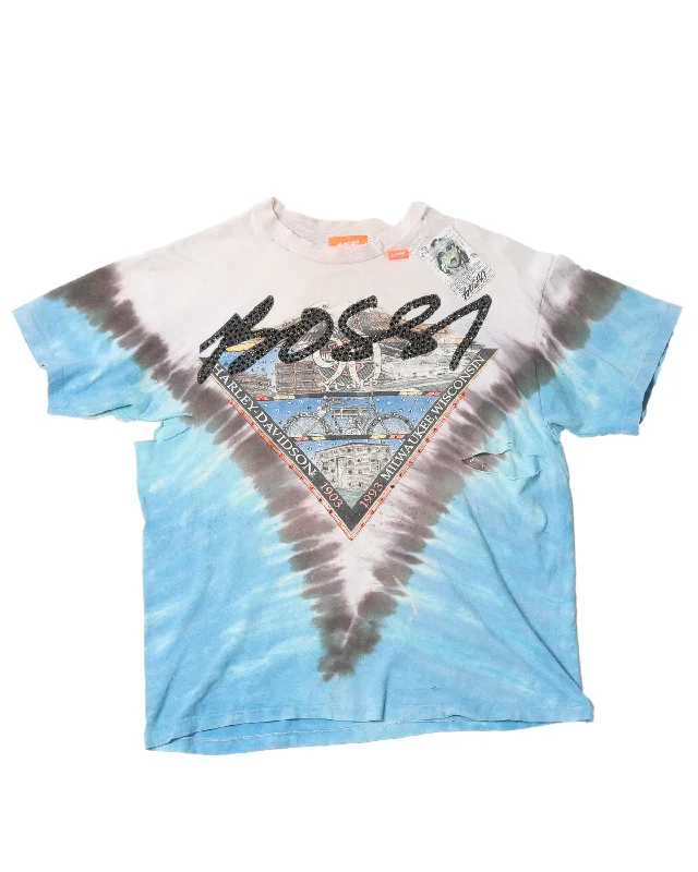 Harley Tie Dye T-Shirt-- Ribbed T-Shirt High Neck Heavyweight