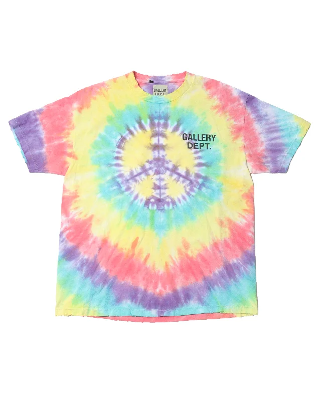 Tie Dye Classic Logo T-Shirt-- V-Neck T-Shirt Long Sleeve Cotton