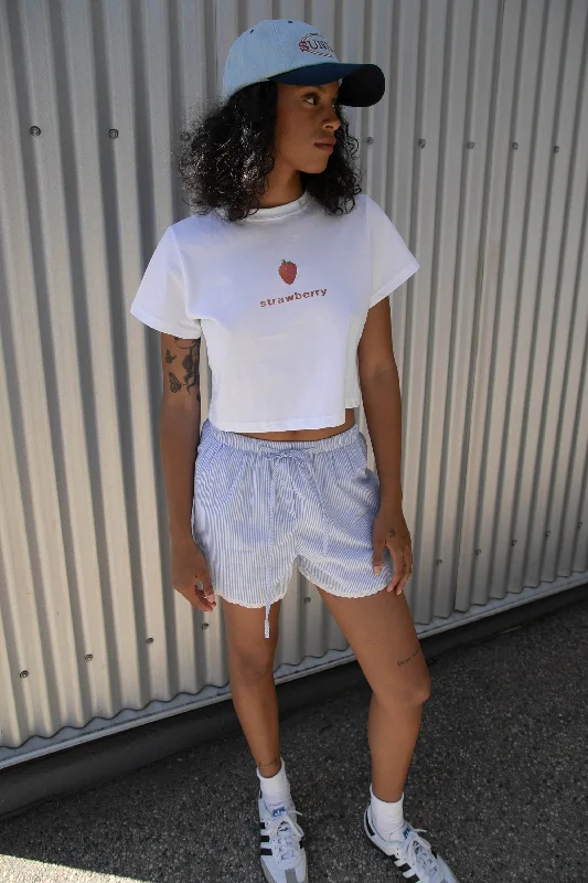 STRAWBERRY GRAPHIC T-SHIRT-- Satin Blend Silk Blend Wool Blend