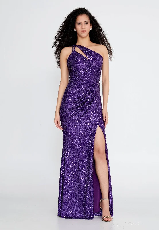 One Shoulder Maxi Sequin Mermaid Regular Purple Wedding Guest Dress- Purple Tunics New arrival One Shoulder Maxi Sequin Mermaid Regular Purple Wedding Guest Dress- Purple Tunics New arrival
