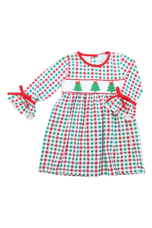 Girls Knit Smocked Tree Dress Maxi Flowy Bohemian
