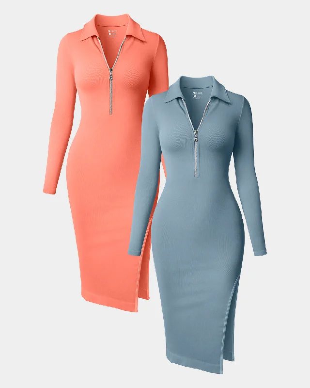 Coral orange Haze blue