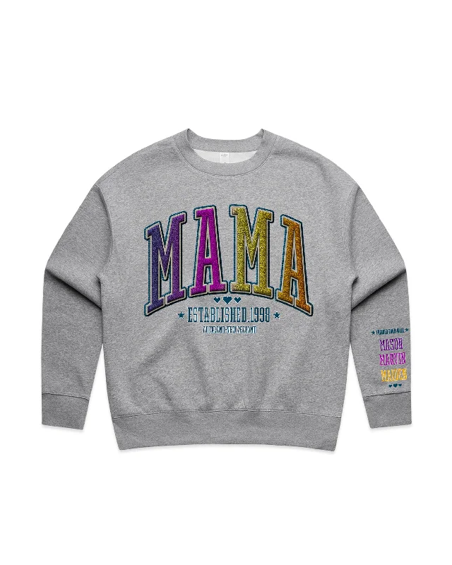 Custom Printed Sweatshirt for Mum - With Custom date and names on sleeve - 12_Mama Style Hoodie with Magnetic Closure Innovative Modern