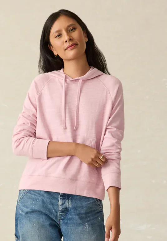 Women's Sunwashed Slub Hoodie Hoodie with Half-Zip Sporty Casual