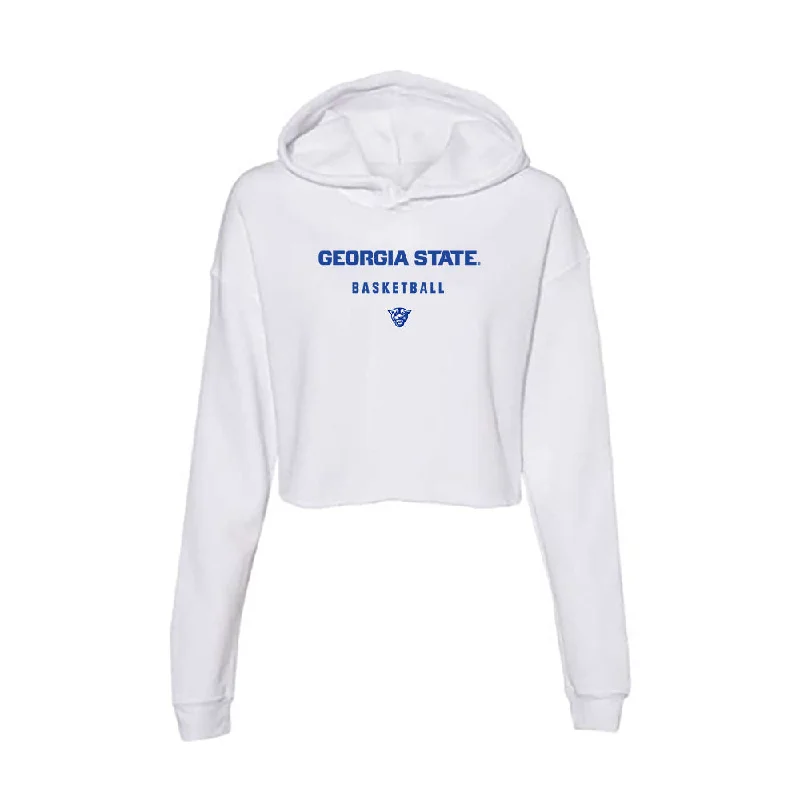 Georgia State - NCAA Women's Basketball : Mya Williams - Women's Crop Fleece Hoodie Hoodie with Mock Neck Collared Structured