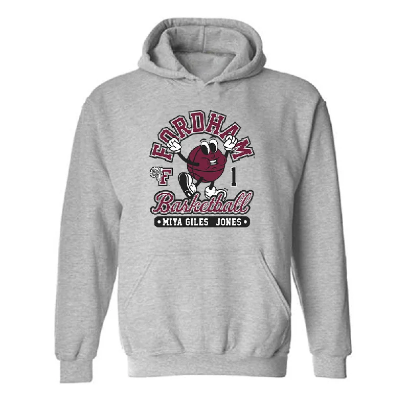 Fordham - NCAA Women's Basketball : Miya Giles - Jones - Fashion Shersey Hooded Sweatshirt Hoodie with Drawcord Adjustable Secure