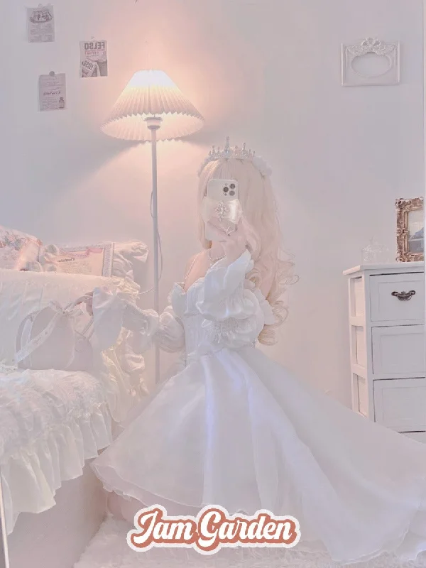 POSHEPOSE [Snow White Kite] - Trailing Princess Dress Bodycon Club Sequined