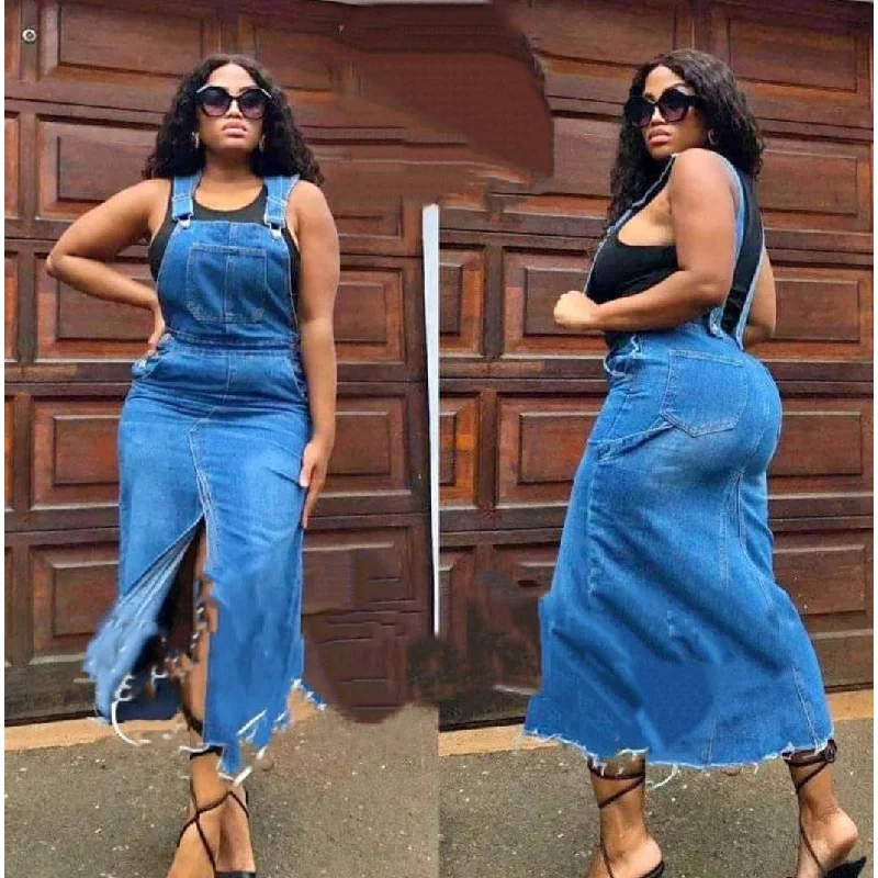 Denim Dungaree Dress Tunics Canvas sturdy