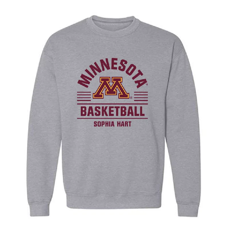 Minnesota - NCAA Women's Basketball : Sophia Hart - Classic Fashion Shersey Crewneck Sweatshirt Hoodie with Velcro Closure Adjustable Secure
