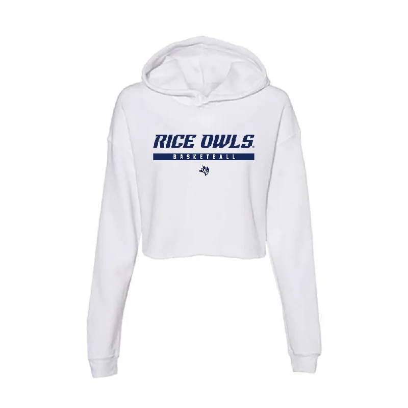 Rice - NCAA Women's Basketball : Maya Bokunewicz - Women's Crop Fleece Hoodie Hoodie with Full-Zip Functional Layering