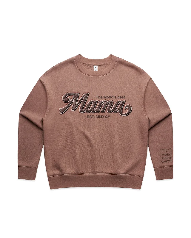 Custom Printed Sweatshirt for Mum - With Custom date and names on sleeve - 10_Mama Style Hoodie with Drawstring Waist Adjustable Fitted