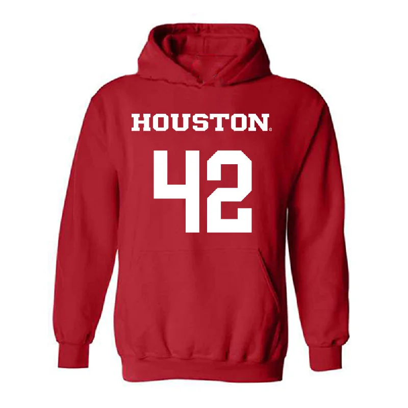 Houston - NCAA Women's Basketball : Peyton McFarland - Classic Shersey Hooded Sweatshirt Hoodie with Raw Hem Edgy Unfinished