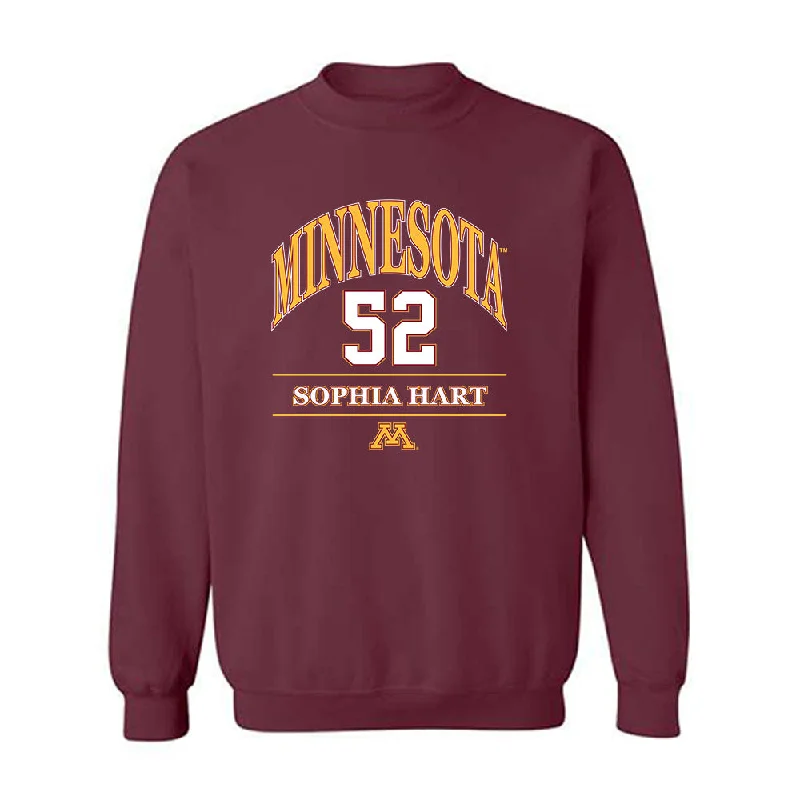 Minnesota - NCAA Women's Basketball : Sophia Hart - Classic Fashion Shersey Crewneck Sweatshirt Hoodie with Front Slit Layering Stylish