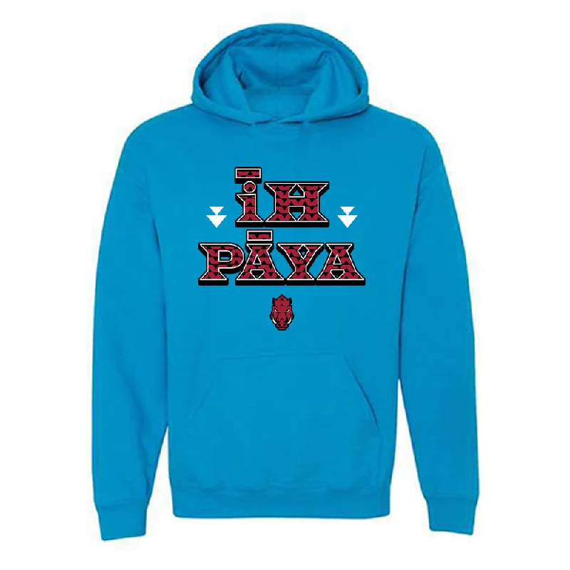 Arkansas - NCAA Women's Basketball : Carly Keats - Call The Hogs Hooded Sweatshirt Hoodie with Front Slit Layering Stylish