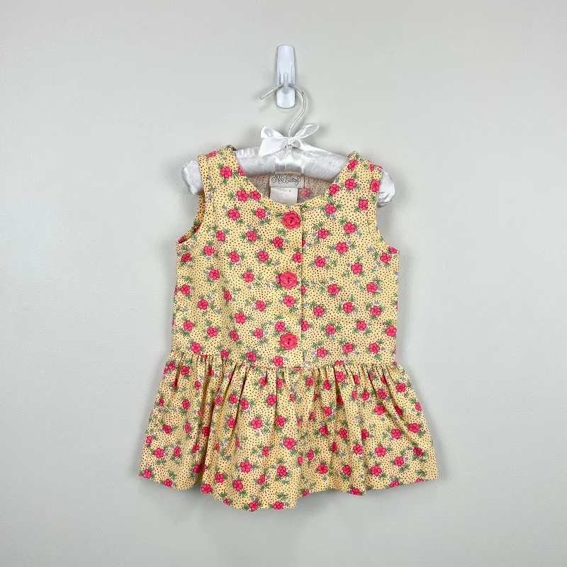 Vintage Rare Editions Yellow Floral Dress 2T USA Tunics Review highly