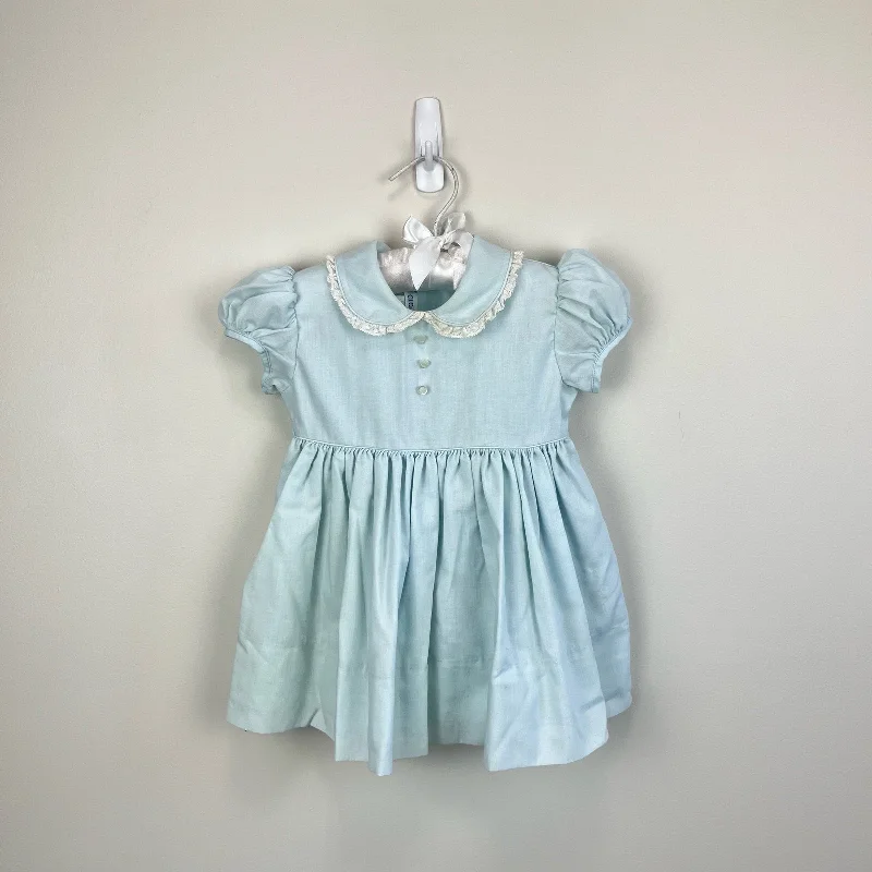 Vintage C.I. Castro & Co Blue Collared Dress 24 Months USA Turtleneck Warm Winter