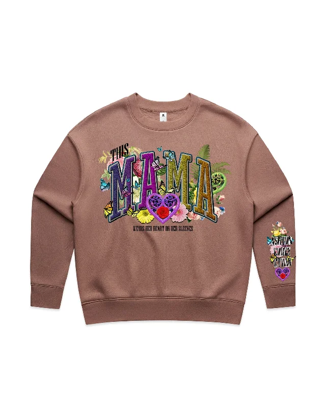 Custom Printed Sweatshirt for Mum - With Custom date and names on sleeve - 11_Mama Style Hoodie with Velcro Closure Adjustable Secure